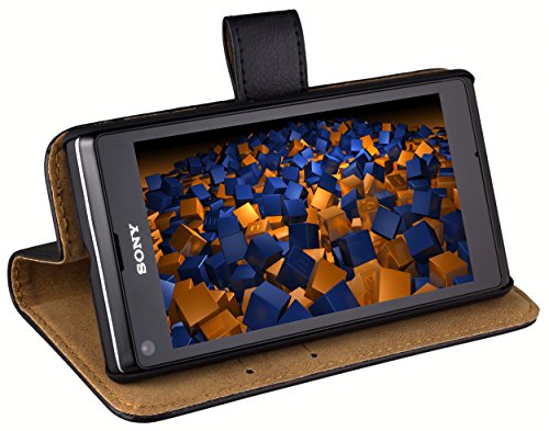 Preisvergleich Produktbild mumbi Ledertasche im Bookstyle für Sony Xperia L Tasche