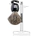 Miusco Premium 100% Pure Badger Hair Shaving Brush and Luxury Stand Shaving Set, Dark Chrome Stand, Black Brush