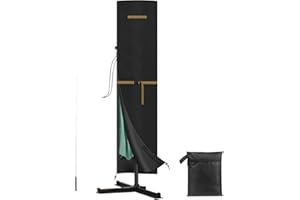 VANSHEIM parasol ogrodowy z zamkiem błyskawicznym, wodoodporny pokrowiec, wiatroszczelny i odporny na promieniowanie UV tkanina Oxford duży ogrodowy