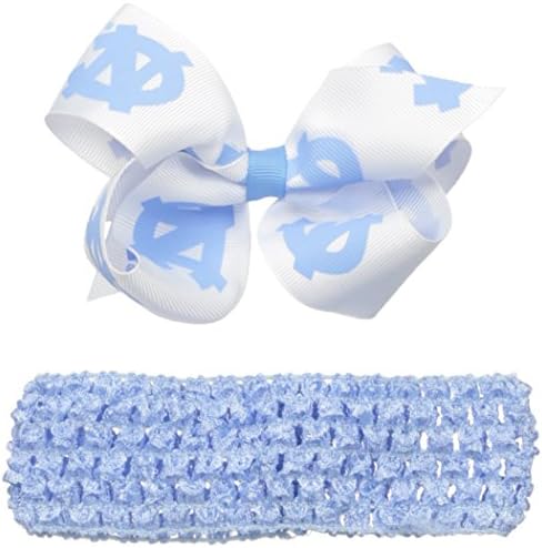 NCAA North Carolina Tar Heels #026 Crochet Headband with Junior Bow, One Size