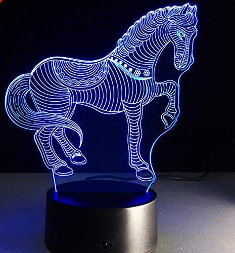 SMILE QUEEN Zebra 3D Lamp Remote Control Colorful Creative Touch Desktop Lamp Christmas Energy-Saving LED Lights