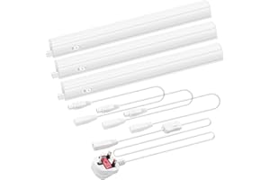ENUOTEK 3X 4W Under Cabinet Lights LED, Connectible Under Cupboard Lights 480Lm, Under Counter Lights Kitchen 313MM, with 50CM Connecting Wire, Neutral White 4000K Under Cupboard Lighting 3 Lamps