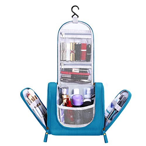 Toiletries Bag Wash Bag Travel Kit Case Womens Mens Kids Large Hanging Cosmetic Makeup Shaving Kit Organiser Waterproof Folding for Camping Bathroom Shower Sport by CITÉTOILE(Blue)