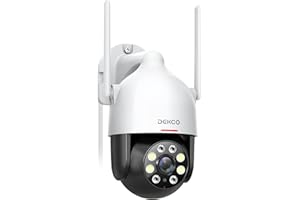 DEKCO 2K Security Camera Outdoor with Motion Tracking, Pan-Tilt 360° View, CCTV Camera, Sound-Lights Alarm, Home WiFi Camera, Color Night Vision (1-Pack)