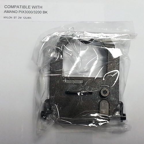 Ink Ribbon For Amano Time Clock PIX TCX CP EX CE315151 (12-PK, Black) by GorillaSupply by GorillaSupply