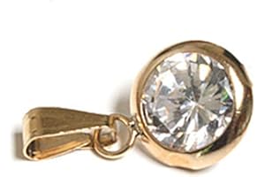 Peninsula Jewellery 9ct Gold Round Cubic Zirconia Pendant without chain
