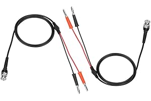 Walfront Bananenstecker Kabel, 50Ω 2 Stück 42,5 Zoll BNC to Dual Bananenstecker Banana Plug Connector Test Leads