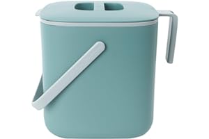 BLUE GINKGO Bac à Compost de Cuisine - Bac de Déchets Alimentaires Facile à Nettoyer avec Poignées | Bac à Compost de Cuisine pour Plan de Travail | Fabriqué en Corée (2,6 L) - Vert