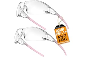 HTS HUNTERSKY Lightweight Protective Anti Fog Wrap-Around Clear Shooting Safety Glasses with ANSI Z87.1 Scratch Resistant Anti Pollen