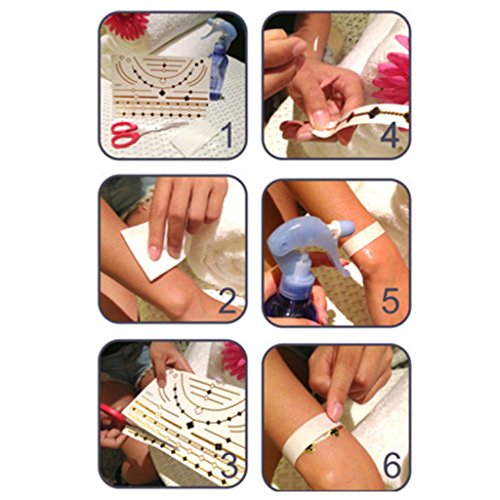 Mode Braut Haar Tattoos Temporaere Dekorative Aufkleber Gold Silber ht307 - 4