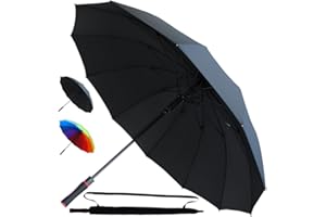 COLLAR AND CUFFS LONDON Duży wiatroszczelny silny duży parasol golfowy z 12 żebrami - 4 dodatkowe żebra - 60 km/h najlepszy do wzmocnionej ramy z włókna szklanego - automatyczne otwieranie -