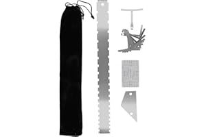 AGATIGE 13 Outils De Luthier Pour Guitare Comprenant Une Règle De Cou, Une Règle D'arc, Une Règle, Une Règle De Nivellement Et Un Sac En Flanelle Pour La Configuration De La Guitare Et De La Basse(Argent)