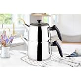 Paci Aleda Series 304 Steel Teapot with Plastic Handles 2 Liter Volume