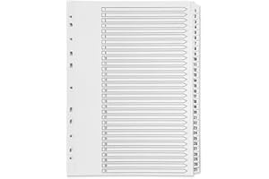 Q-Connect Indexes - Separadores de índice (1-31), blanco