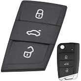AutoHan Keys Volkswagen Golf 7, Polo, Tiguan, Octavia, Kodiaq, Leon, İbiza i&ccedil;in 3 D&uuml;ğmeli Siyah Plastik Anahtar Kumanda Kabı 