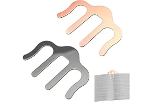 AUEFUDQ Lot de 2 Clip Livre Musique en Métal Clips de Partition de Musique en Métal et Porte-Page Pinces à Livres pour Tenir Le Livre Ouvert, Clip pour Pupitres à Musique Pianos Lecture Livres