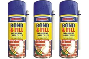 HITLINEUK 3 x 500ML Gap Expanding Foam Filler PU Expansion Insulation BONDING Filling