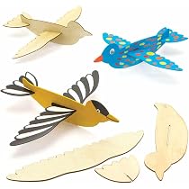 Baker Ross – Planeurs En Bois Dinosaure, Lot De 8 à Personnaliser