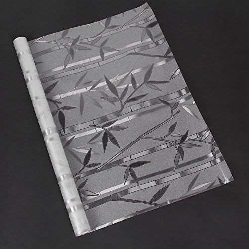Decorative Bamboo Static Cling Glass Sticker Film Stained Glass for Office Door Privacy Home Bathroom Non-Adhesive Plastic Window Film 18''x39''(45*100cm)