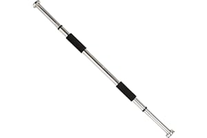 Sunny Health & Fitness Door Pull Up Bar, Adjustable Upper Body Bar, for Weightlifting, Exercise and Training, Maximum Weight 100 kg, Chrome Plated, One Size, No. 025