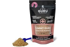 The Pet Guru - Tummy Guru Digestive Powder Supplement for Cats, 100gm - Healthy Gut - Pre and Probiotic - Improve Immunity - Stomach Upset Relief - Anti-hairball - Natural Cat Health
