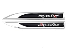 DSYCAR 1 Paire 3D en Métal Sports Autocollant De Voiture Coffre Côté Aile en Métal Emblème Badge Autocollant Decal pour Voiture Moto Décoration