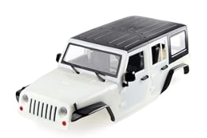 INJORA RC Car Body Shell 313mm Wheelbase Car Shell Kit Jeep Wrangler Body Shell for 1/10 RC Crawler Axial SCX10 SCX10 II 90046 90047 (White)