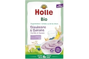 HOLLE Babyfood: Goat's Milk Porridge - Blueberry & Banana 200g (Blueberry & Banana, 200g)