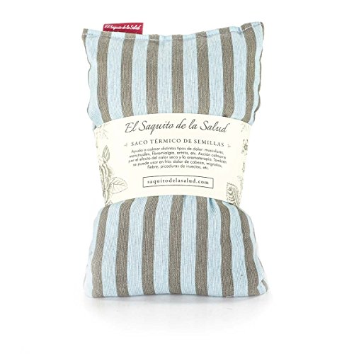 Saco Térmico de Semillas aroma Lavanda, Azahar o Romero tejido Azul con Rayas (Azahar, 50 cm)