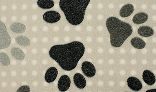 1 m Cotton Fabric Fleece Dog Paw Grey/Black Children, Pattern, Animals, Pure and much more Emistoff. Highest Quality at a Low Price