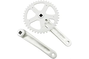 MEEVRGR Single Speed Bike Crankset with 36T, 40T, 42T Steel Chainrings 170mm Square Taper Crank (40T)
