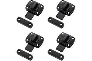 LIKERAINY Cerraduras de Puerta 55x40mm del Baño Pestillo Perno Giratorio Cerrojo Pestillos Aleación de Zinc para Puertas Muebles Ventana y Armario Negro Mate 4 Pieza