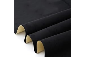 STOUCLA Mikrofaserstoff, Wildlederimitat Selbstklebend, Wildleder Optik Autofolie,Polsterungen, Schmuck-Schublade, für Autoinnenräume, Schwarz, 15cm × 150 cm