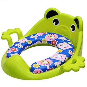 Tender Care Cushioned Potty Seat/Toilet Seat with Easy Grip Handles and Comfortable seat (Green)