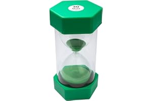 TeacherFav Sand Timer for Kids - 30 Minute Green - 6.3 inches Hour Glass Acrylic Covered Clock for Classroom, Home & Kids Room - Large Single Pack