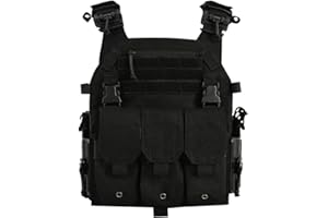 ‎TWINFALCONS TWINFALCONS Taktische Plattenträger, Leichter Taktische Plate Carrier Schutzweste mit MK3 Magazintasche aus 1000D Nylon Schnelllösesystem MOLLE Kompatibler Plattenträger für Paintball Airsoft