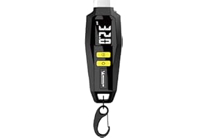 Michelin Digital Tyre Pressure Gauge with Keyring, Compact, Accurate Tire Pressure Monitor for Cars, Bikes, LED Display, Portable, Black