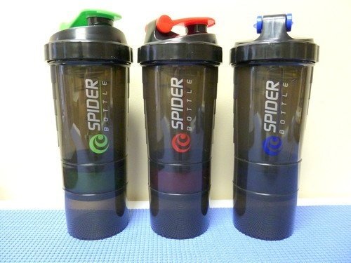 Tenflyer Bsn spider protein shaker 3 in 1 Sports water bottle with inserted mixing ball 3 Color options 600ml