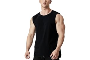 YCHNAIM Camiseta sin Mangas con Corte Muscular para Hombre con Aberturas Laterales