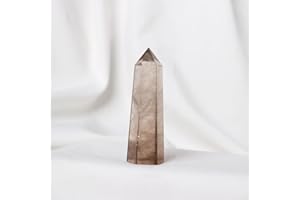LVTFCO Tour de Cristal Naturel, Quartz fumé, Prisme Hexagonal, gemme énergétique, Baguette Magique, décoration de Traitement, 7,8cm, 1 pièce