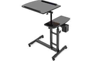 Tattoo arbetsstation, bärbart tatueringsbord med dubbel arbetsbänk och universella hjul, justerbar höjd 57,5–90 cm, för tatue
