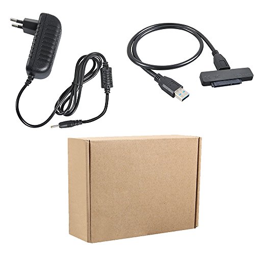 Bytan USB 3.0 auf SATA Adapter Konverter,SSD Adapter Konverter mit 90cm Stromkabel für 2,5 / 3,5 Zoll SATA SSD HDD Festplatten Laufwerke inkl.12V 2A Netzteil - 7
