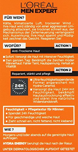 L’Oréal Men Expert Hydra Energy Comfort Max Feuchtigkeitspflege Anti-Trockene Haut – 24h Feuchtigkeitscreme für Männer (stärkt und pflegt / fettet nicht / ohne Alkohol) 1 x 50 ml - 3
