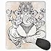 Produktbild Mouse Mat Stitched Edges, Asian Figure In Lotus Pose Holding An Axe Flower Paisley Zen Chakra,Gaming Mouse Pad Non-Slip Rubber Base