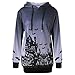 Produktbild SuperSU Frauen Kapuzen Halloween Hexe Bat Print Kordelzug Tasche Hoodie Sweatshirt Tops Sweatshirt Langarm Kapuzenpulli Crop Jumper Pullover Geeignet für Halloween,täglich, Casual, Cosplay