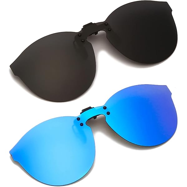 Lunettes De Soleil à Clipser Polarisées - 2 Pièces Clip Sur Lunettes De Vue - Verres Flip Rabattables - Pour Conduite, Pêche, Plein Air