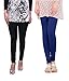 M.G.R Cotton Lycra Leggings Combo (Pack of 2 Black , Blue) - Free Size RS.299.00