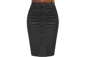 Belle Poque Jupe moulante vintage pour femme - Longueur genou