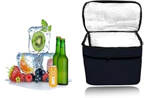 HIQE-FL Kühltasche Faltbar,10L Picknicktasche Kühltasche,Thermotasche Klein,Isoliertasche Lunch,Kühltasche Eistasche,Lunch Tasche,Kühlbox für Picknick (schwarz)