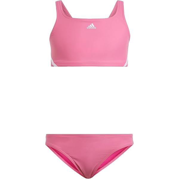 Ensemble Bikini Deux Pièces Fille Haute Pression Uni Corail - Brassière Et Shorty Sportif Confortable